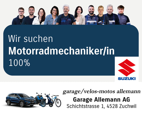 Motorradmechaniker/in in Zuchwil, Solothurn gesucht