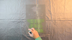 Spray underside of stencil