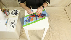 how to paint flowers on furniture