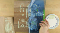 how to stencil on reclaimed wood