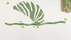 how to stencil leaves