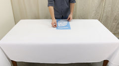 place the stencil template on the tablecloth