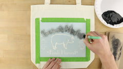 how to stencil a canvas bag