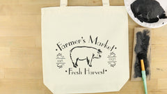 stencil a farmers market bag