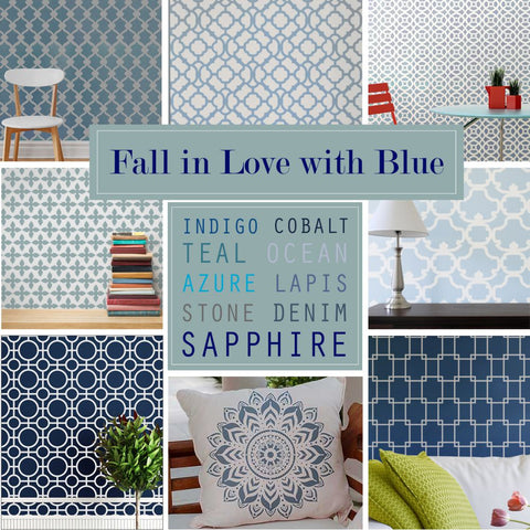 Blue Wall Stencil Ideas