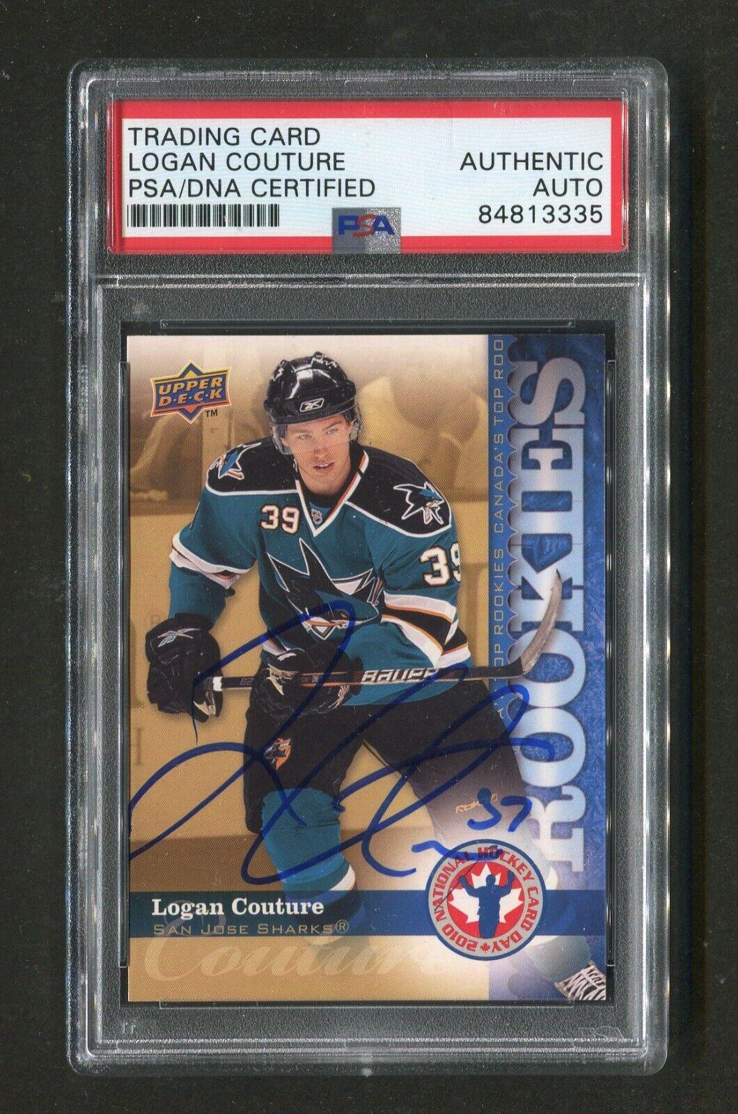 Logan Couture PSA/DNA Authentic Autograph Upper Deck Hockey Card