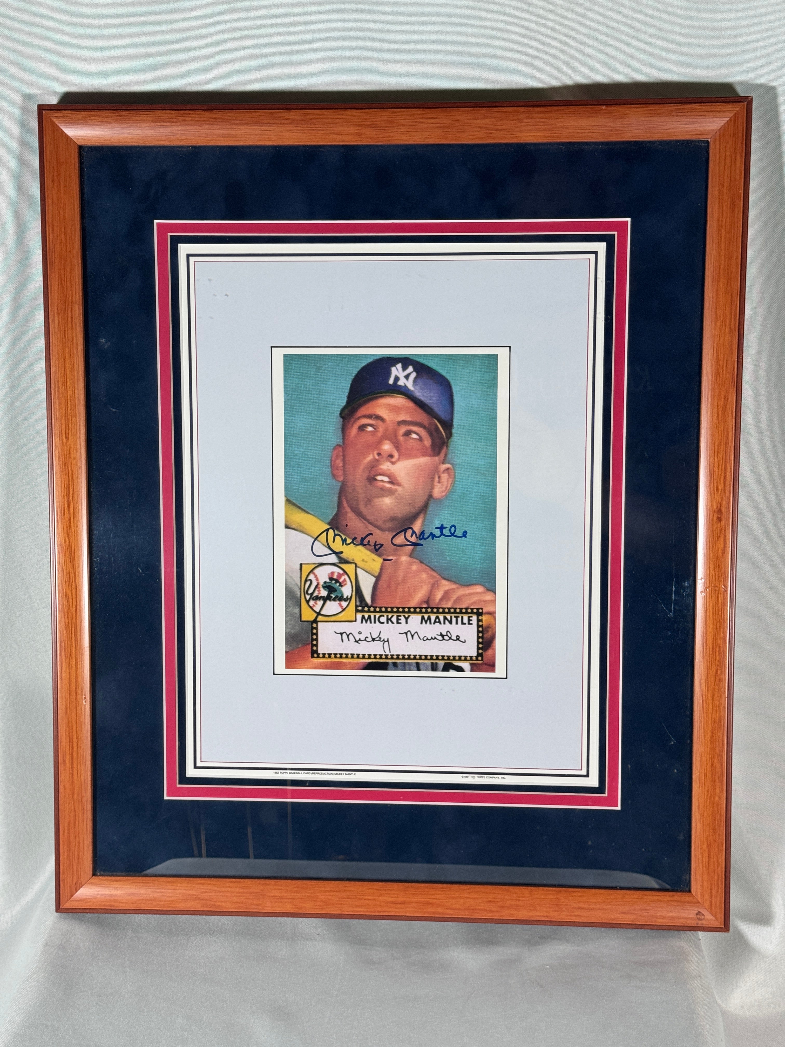 Mickey Mantle Signed 1952 Topps Replica Framed 11x14 (JSA LOA) - RSA product image