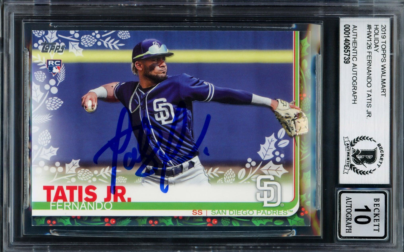 Fernando Tatis Jr. Autographed 2019 Topps Holiday Rookie Card