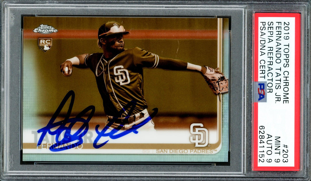 Fernando Tatis Jr. Autographed 2019 Topps Chrome Sepia Refractor