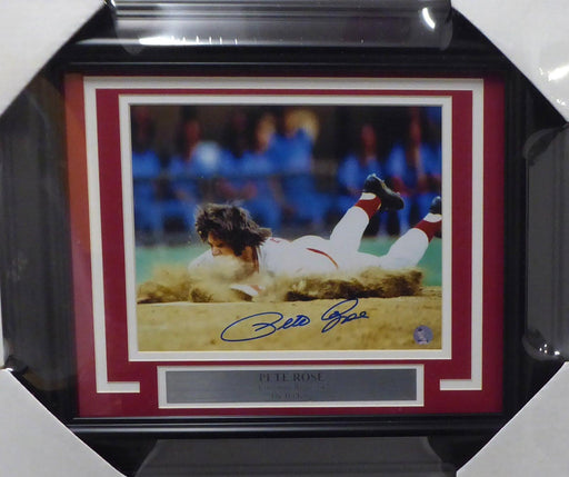 Pete Rose Autographed Framed 8x10 Photo Cincinnati Reds PR Holo Stock — RSA