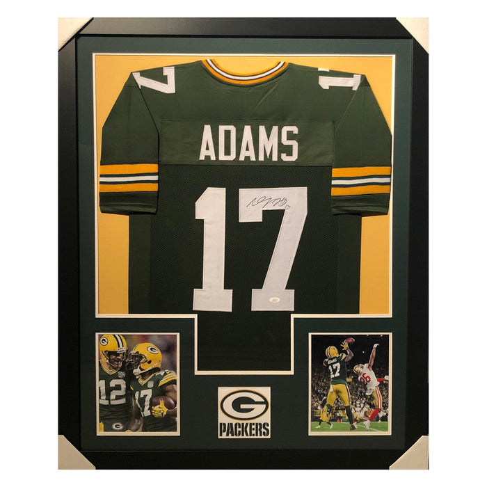 Davante Adams Signed Green Bay Packers 35x43 Custom Framed Jersey (JSA COA)