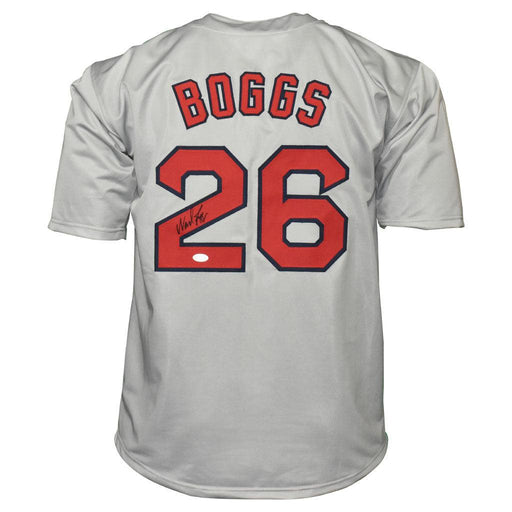 Wade Boggs Autographed Boston Gray Pro Style Baseball Jersey (JSA