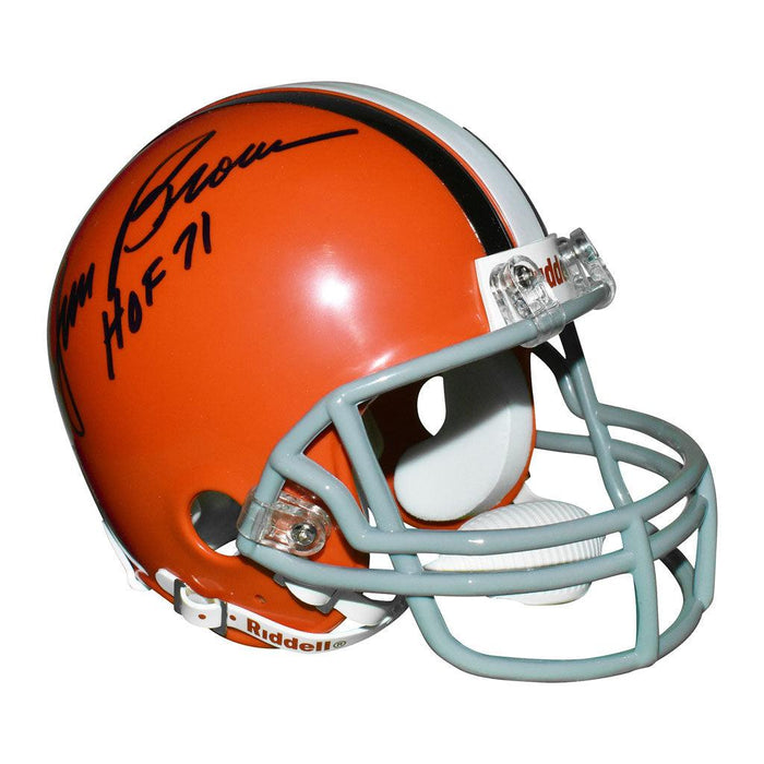 jim brown autographed mini helmet