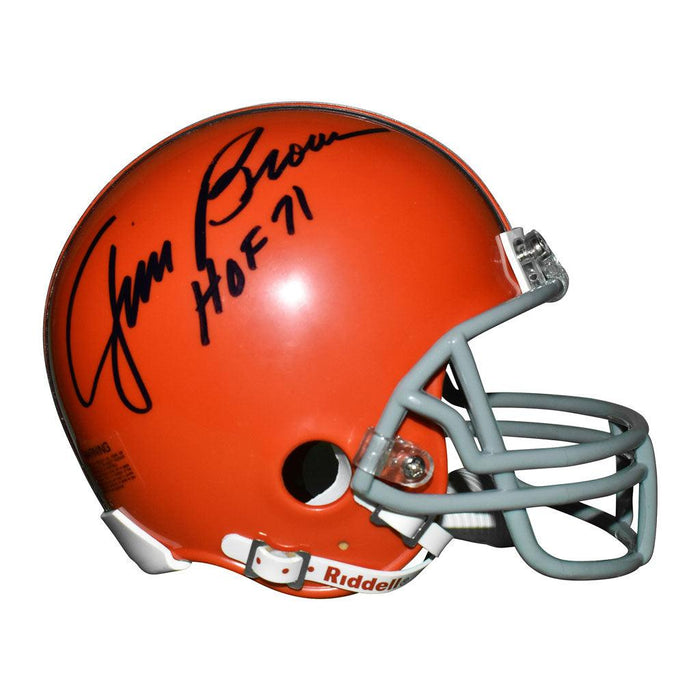 jim brown autographed helmet