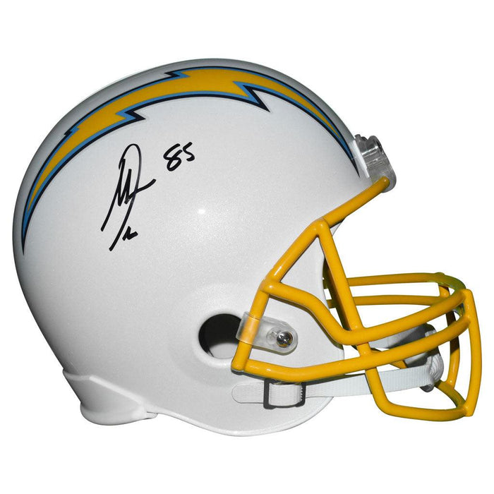 Antonio Gates Signed San Diego Chargers Full-Size Replica White 2019 Throwback Football Helmet (JSA)