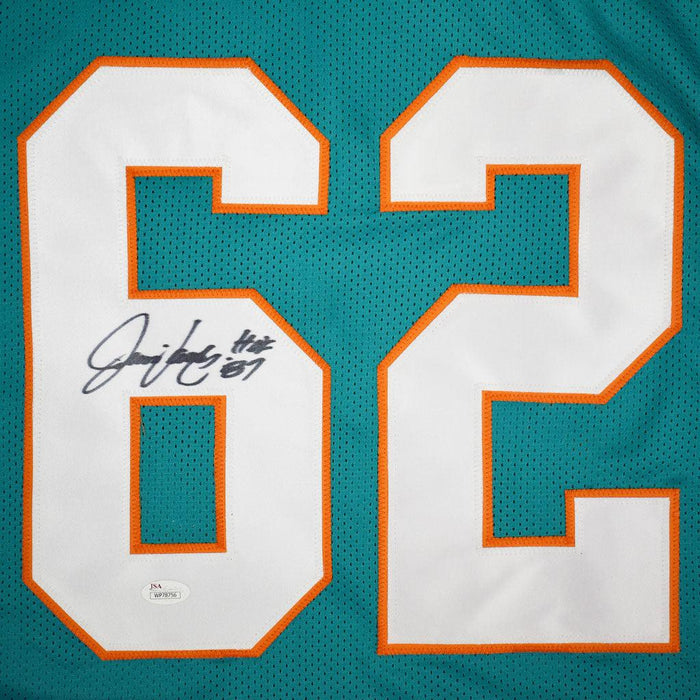 Jim Langer Signed Autographed Miami Dolphins Custom Jersey Perfect