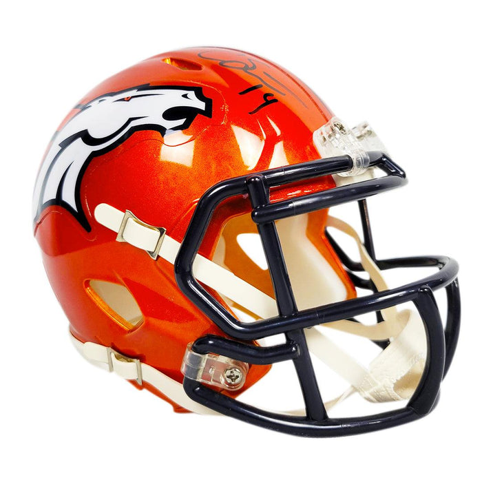 Courtland Sutton Signed Denver Broncos Flash Speed Mini Replica Football Helmet (JSA)