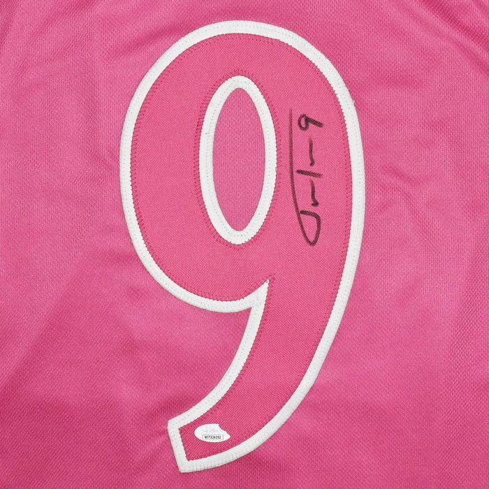 Justin Tucker Signed Baltimore Pro Pink Football Jersey (JSA)