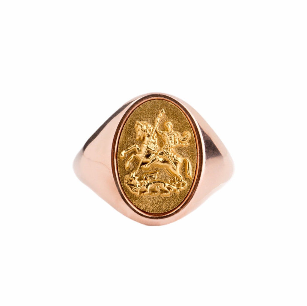 Black Onyx Coat Of Arms Gold Signet Ring For Men - Danelian Jewelry