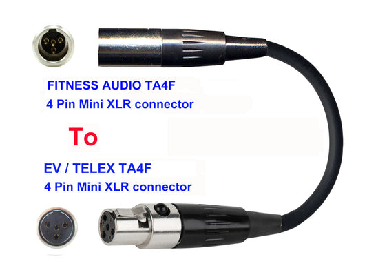 Microphone Adapter - Shure Microphones with TA4F 4 pin mini XLR connec –   - Fitness Audio Systems