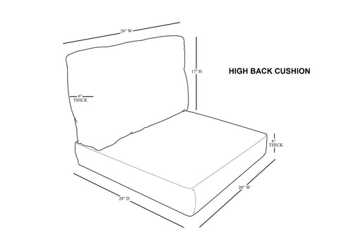 high back cushion cover