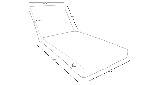 Chaise lounge replacement cover size