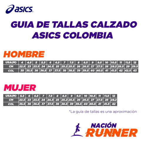 Guia de tallas de calzado – Nación Runner