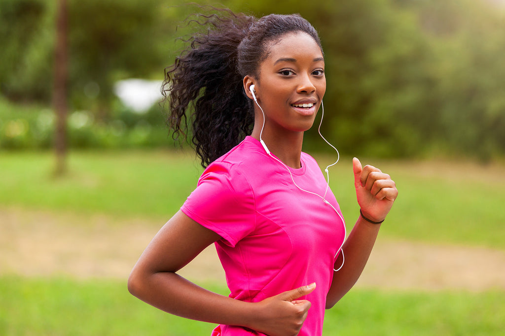 aerobic capacity: woman jogging outside