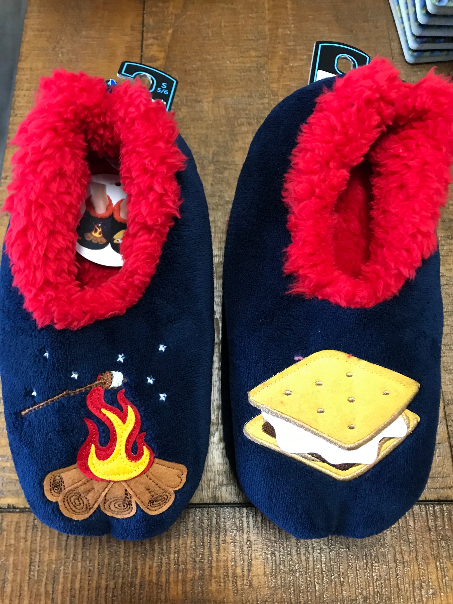 Snoozies Campfire + S'mores Slippers 