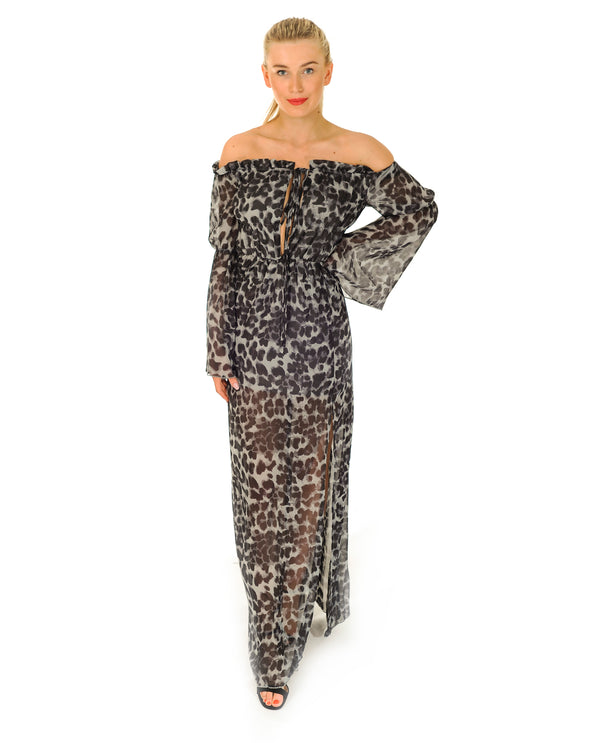 missguided leopard print maxi dress