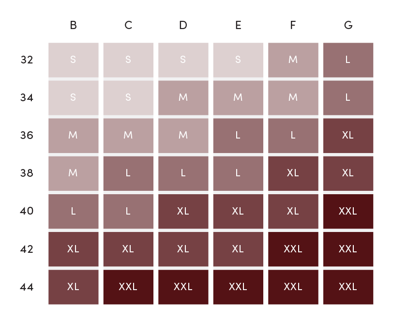 Cache Coeur size chart