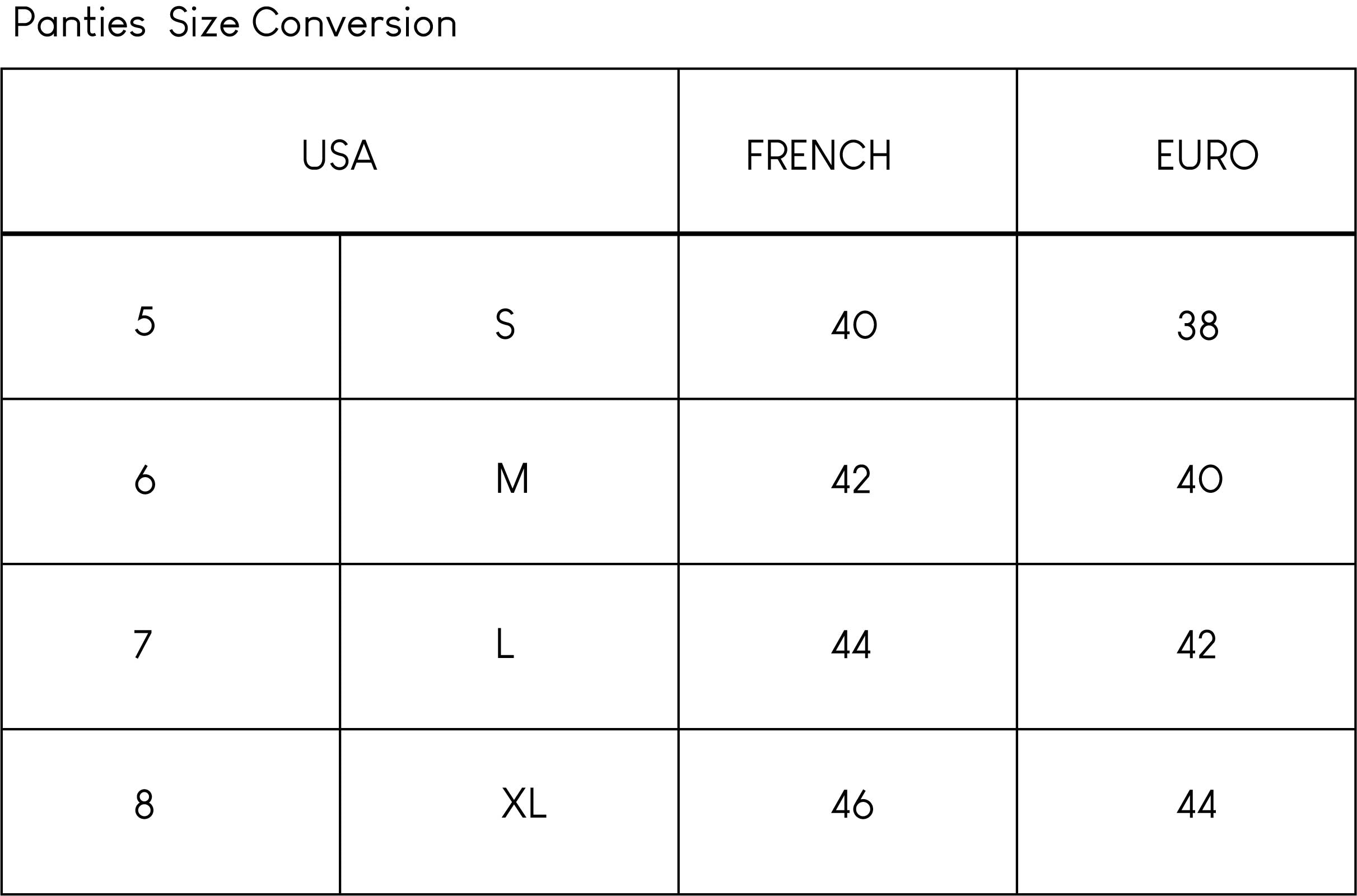 Size Chart - On Gossamer Panty – Ingrid+Isabel