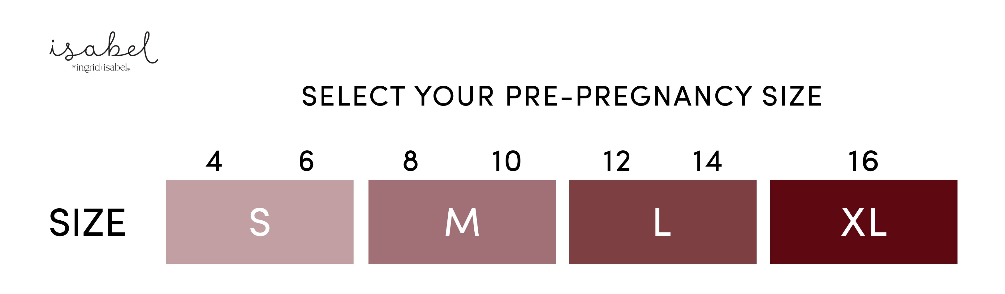 isabel 16 size chart