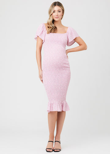 Tencel Rib Maternity & Nursing Button Front Dress