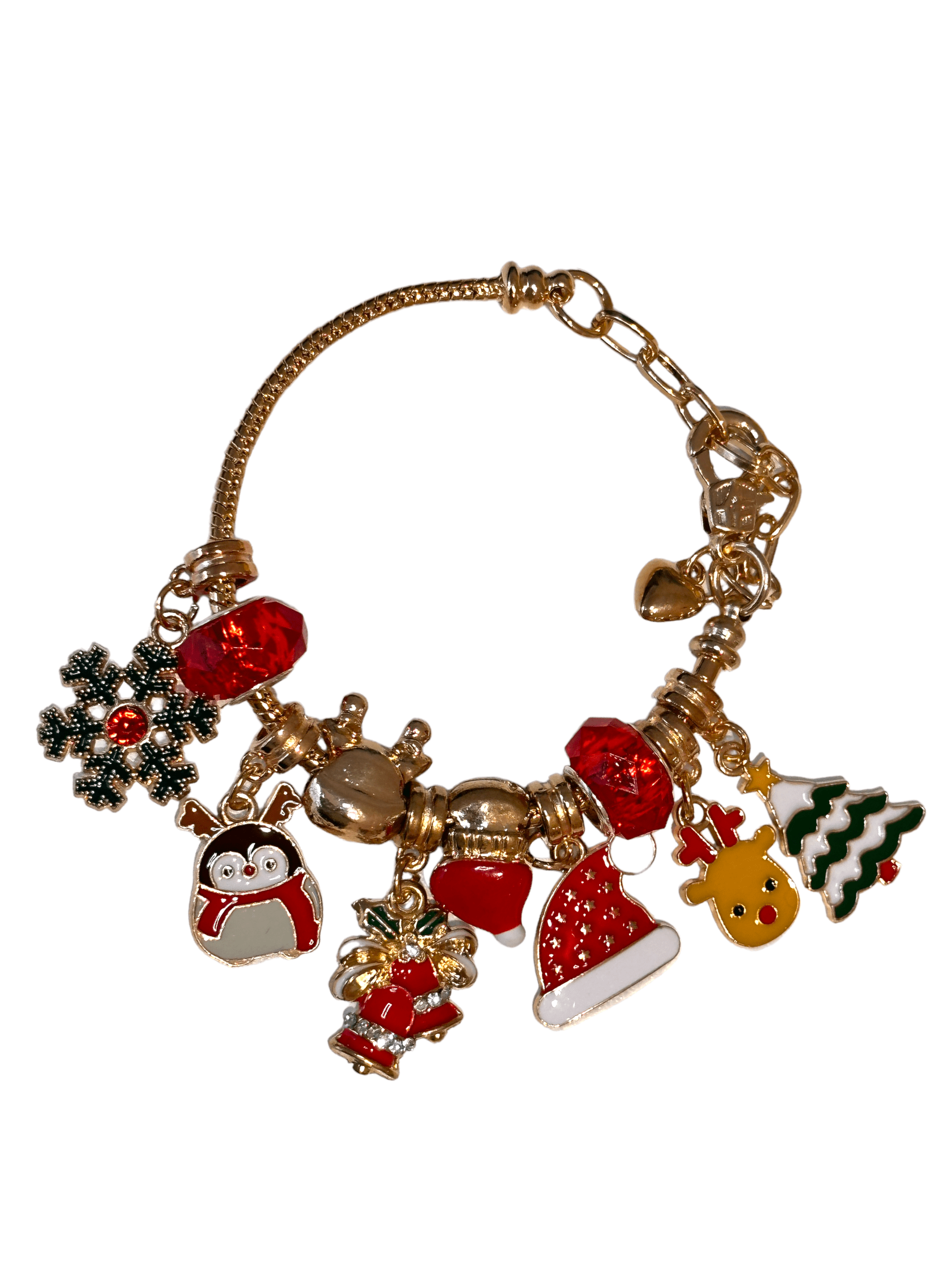 gold christmas charm bracelet