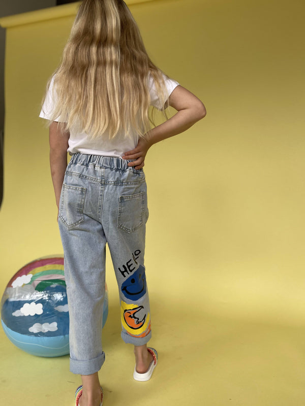 Painted Summer Rainbow Jeans