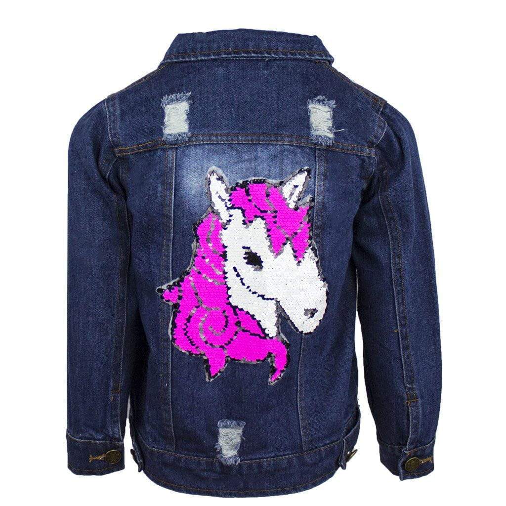 girls unicorn jean jacket