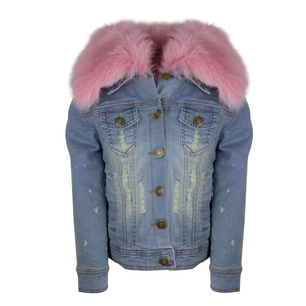 denim and fur jacket