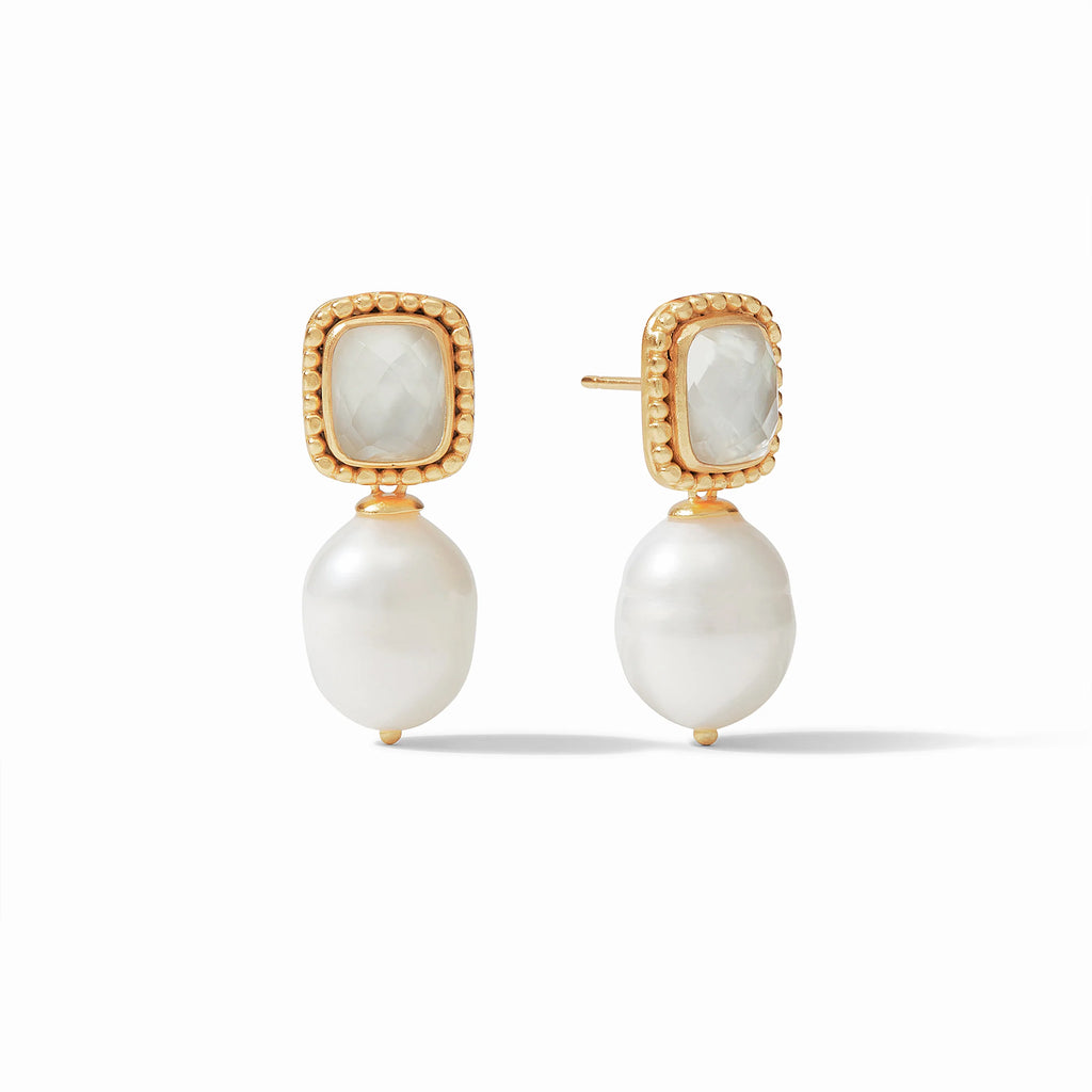 Julie Vos Marbella Clear and Pearl Earring