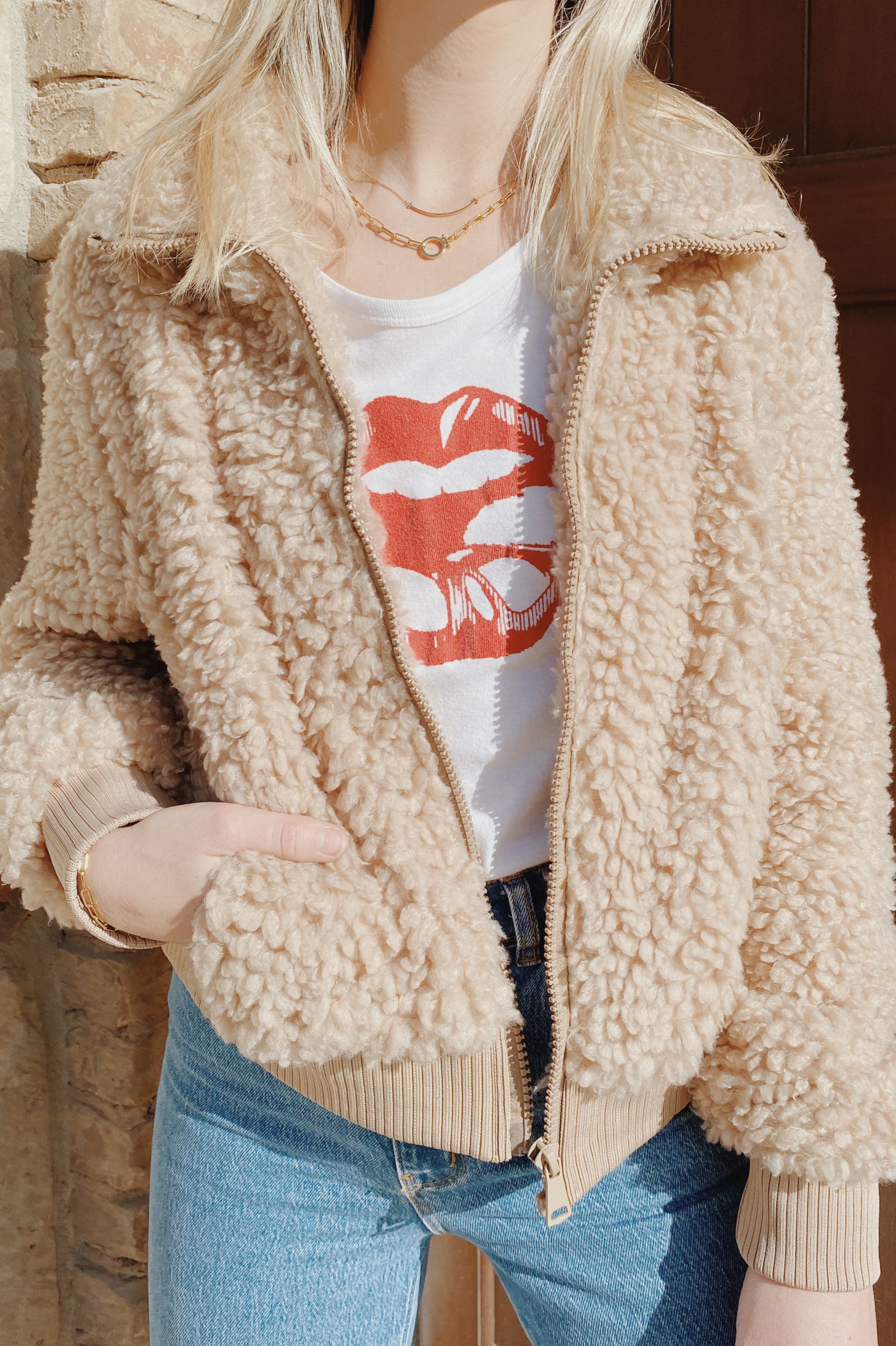 fuzzy sherpa jacket