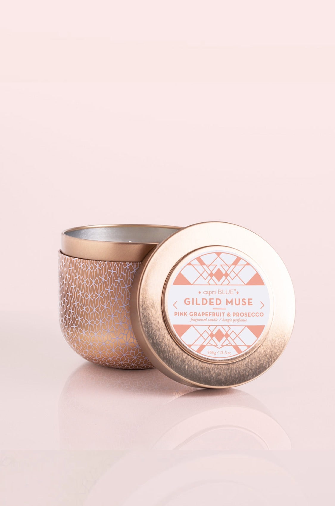 Pink Grapefruit & Prosecco Gilded Tin Candle by Capri Blue