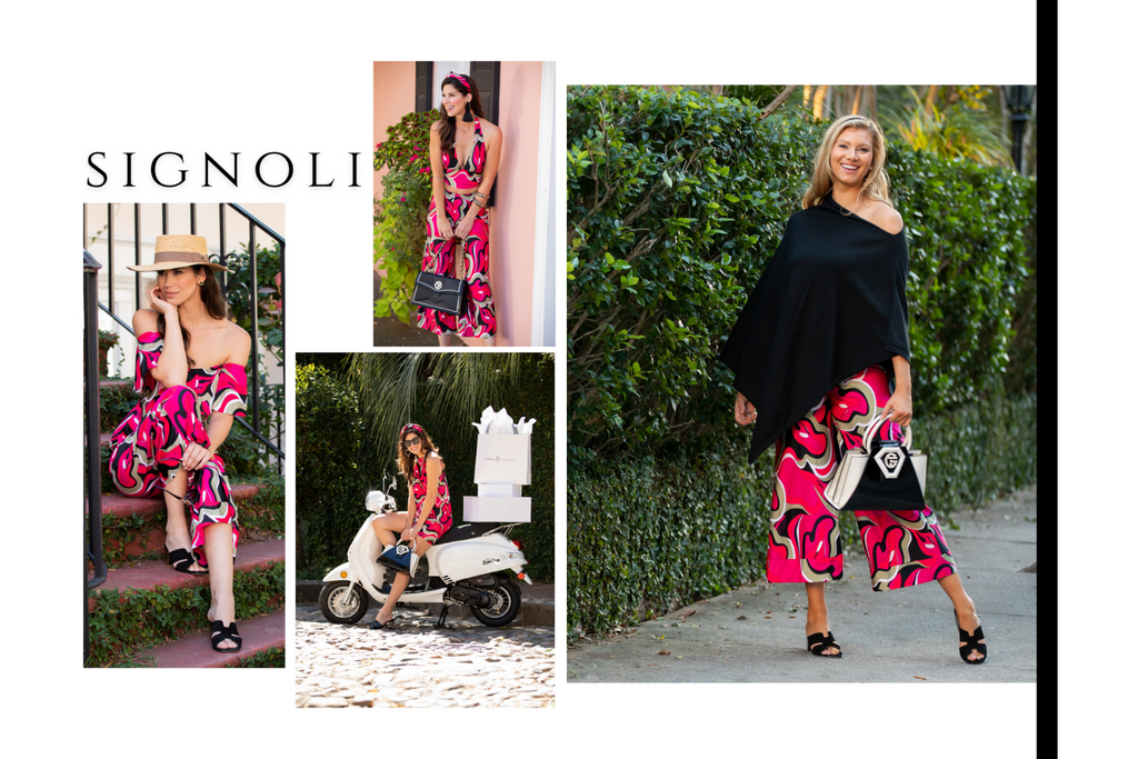 signoli pink red pucci inspired print