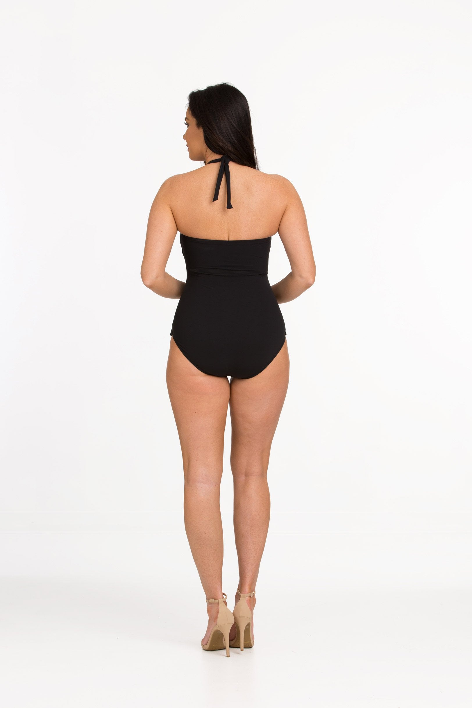 Wide Strap Bandeau One Piece With Overlay Flaps Tara Grinna Swimwear Tara Grinna Swimwear