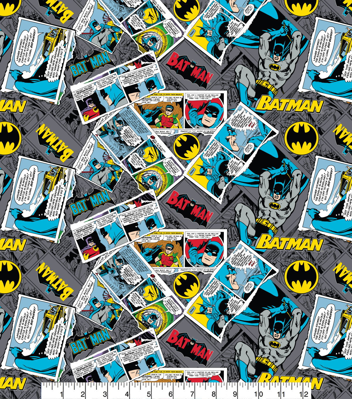 Batman Cotton Print - Batman Collage - per half metre – Holey Moley Crafts