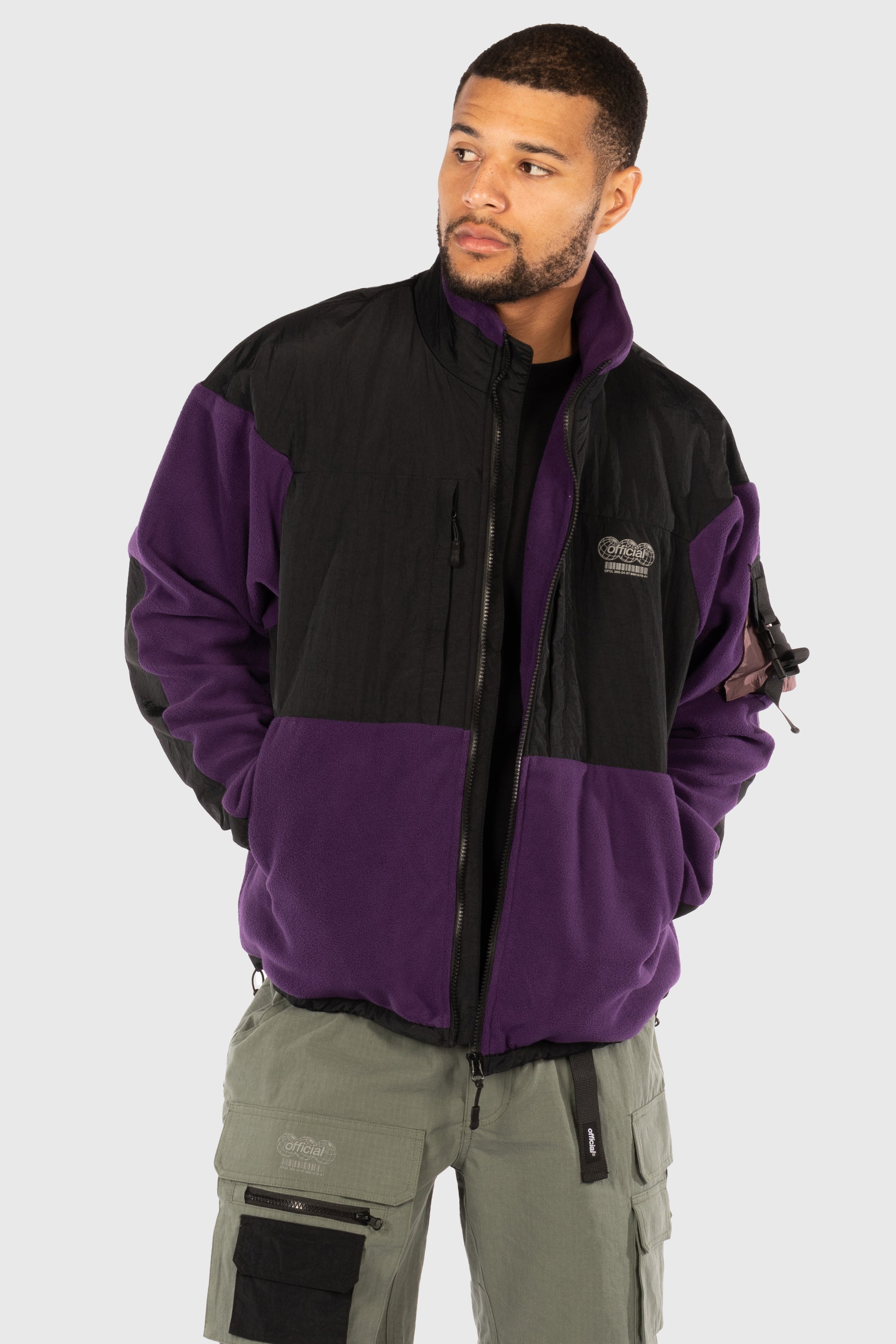 purple tech fleece jacket