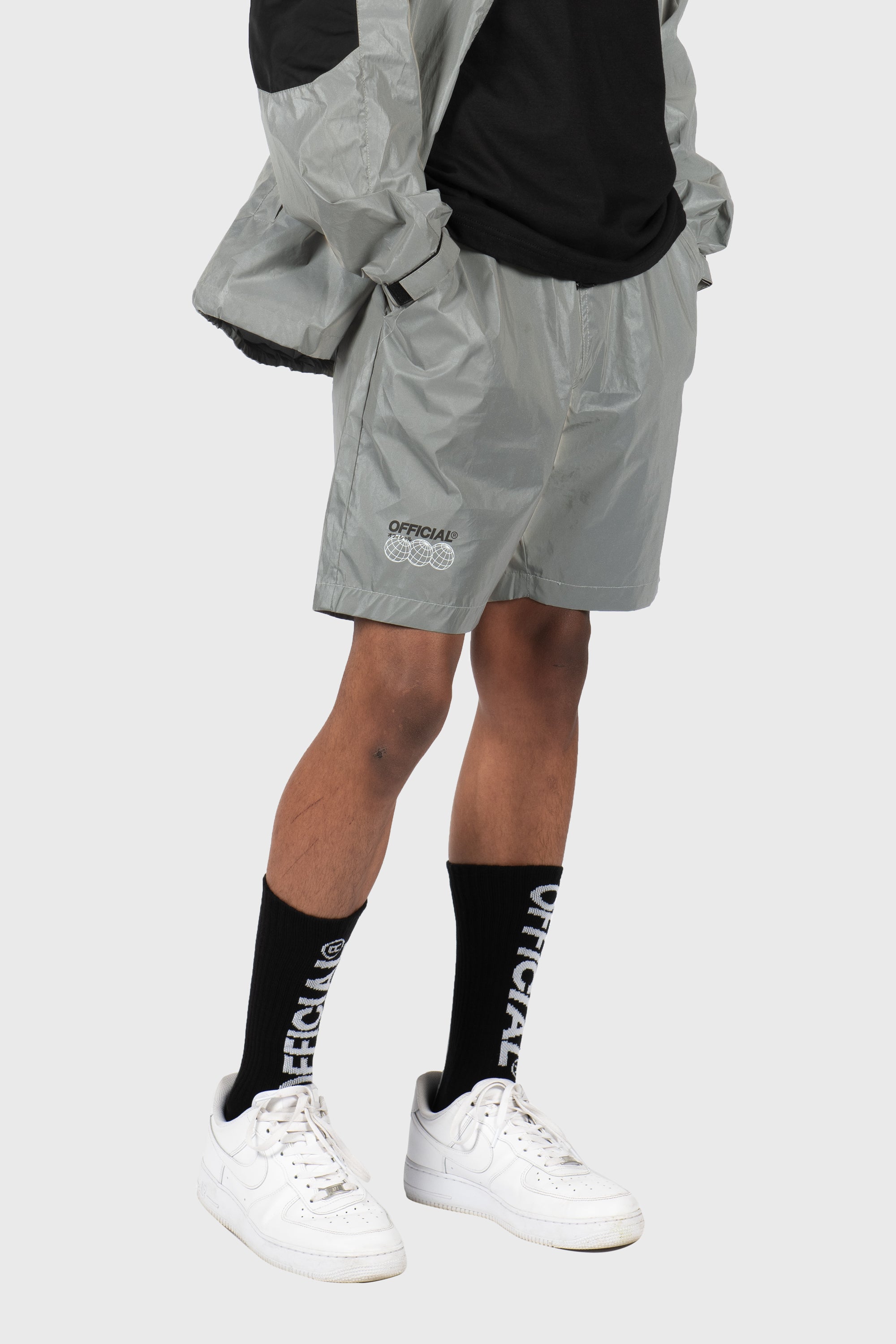 off white reflective shorts