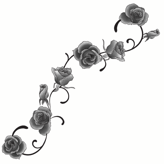 Grey Tattoo Roses Wall Sticker