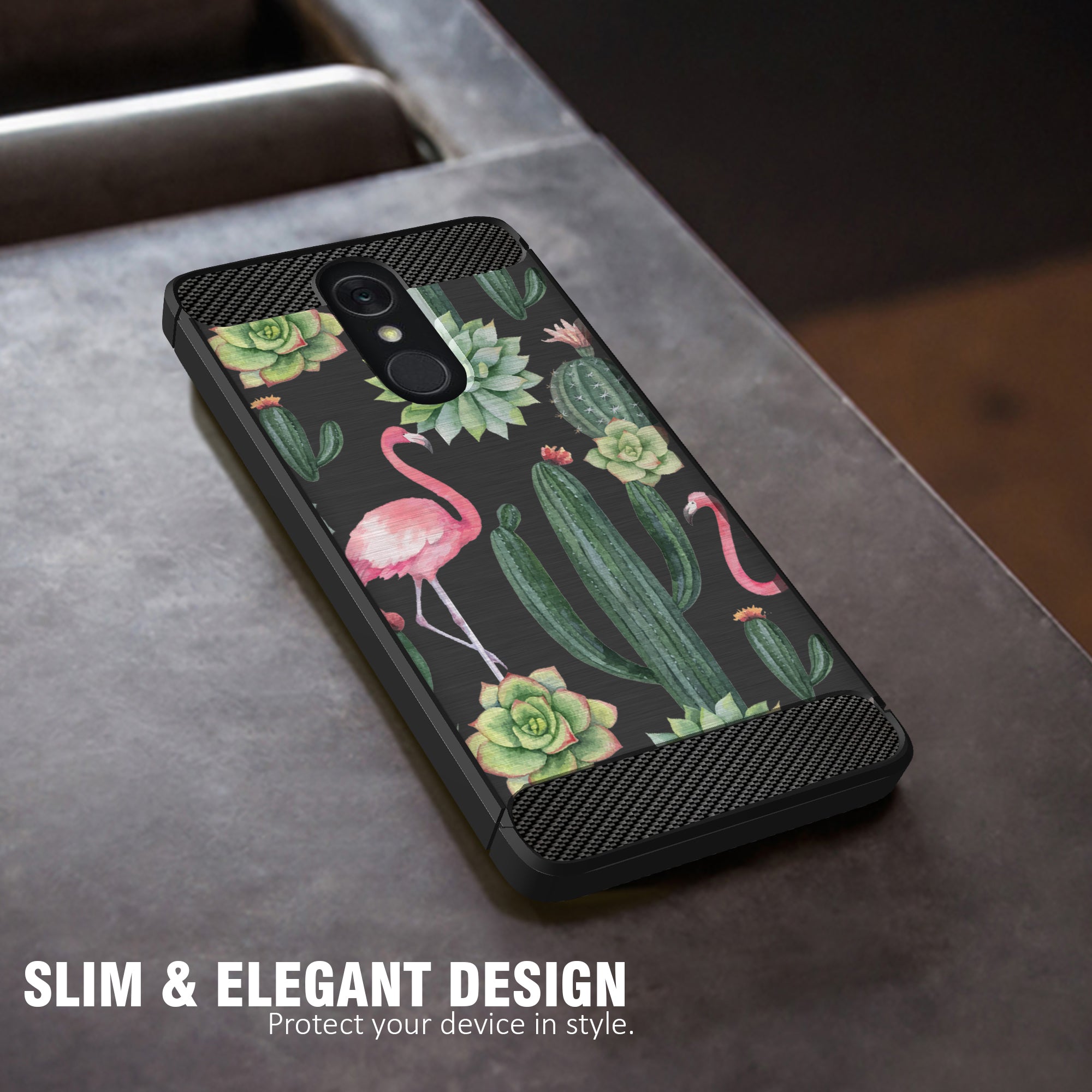 For LG Stylo 5 (2019), Slim Tribal Floral TPU Flexible Black Case - Picture 17 of 169