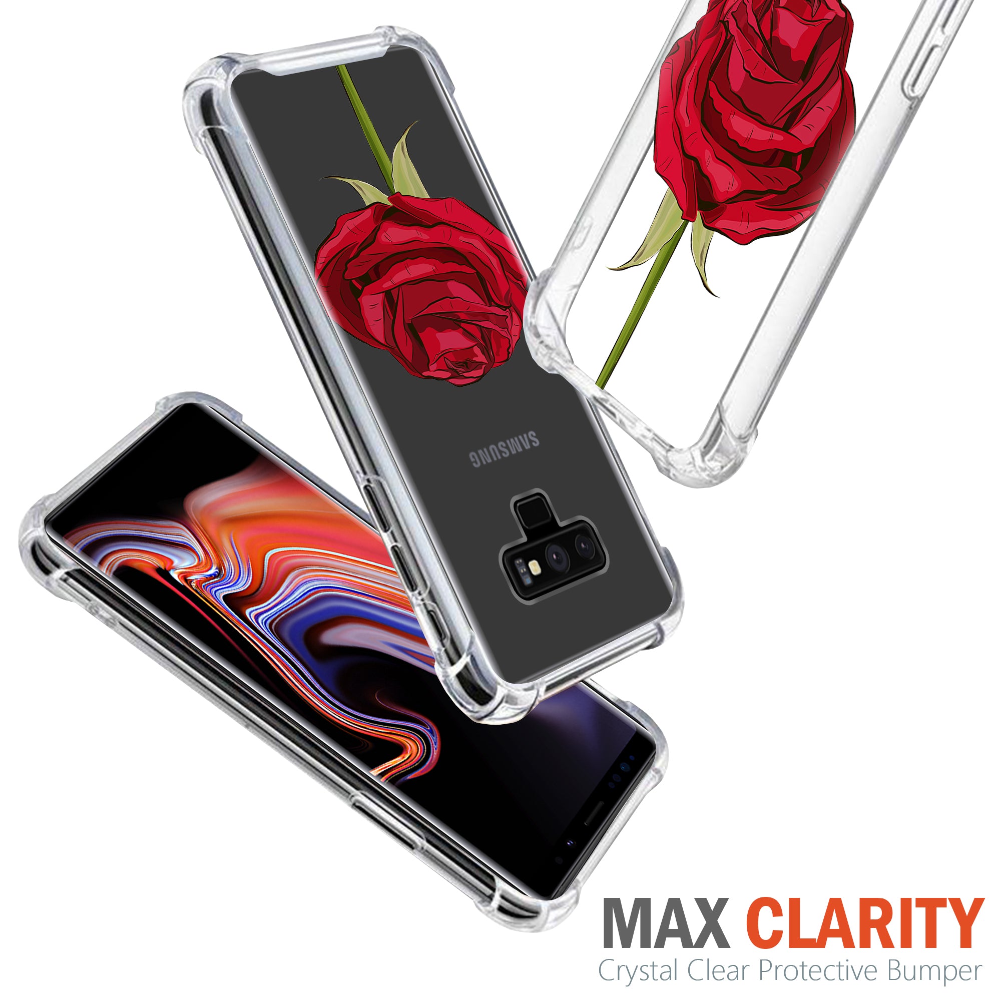 Für (Samsung Galaxy Note 9) schmale robuste klare Stoßstange Flex TPU Hülle SET12 - Bild 43 von 141