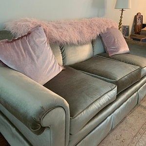 velvet covered sofa 